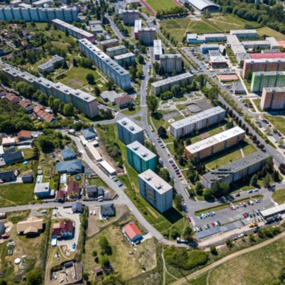 Město Klášterec nad Ohří - letecký snímek